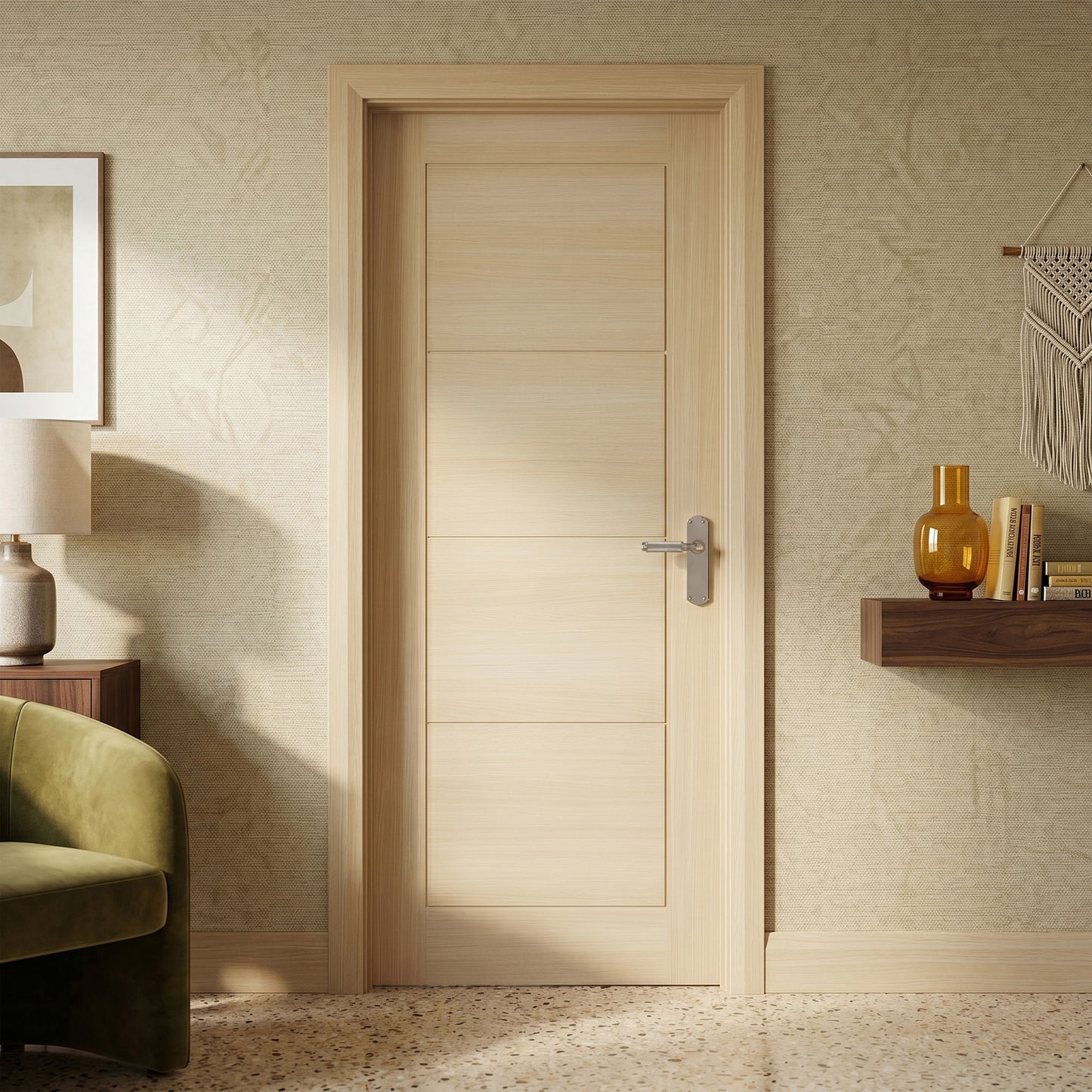 Blonde Oak Internal Fully Finished Endure Laminate Ladder Door