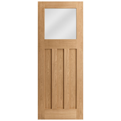 Oak Internal Fully Finished 1930's DX 3 Panel 1 Light Obscure Glass Door