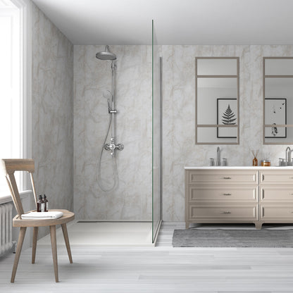 Neutral Marble - 2420 x 1200mm Postformed Waterproof Wall Panelling