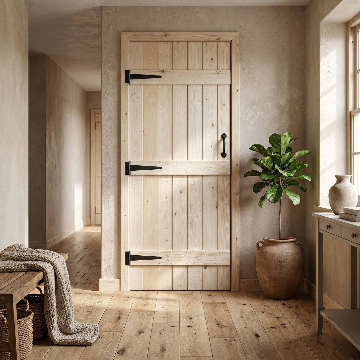 B-Grade Internal Scandinavian Pine Unfinished Grange V Groove 3 Ledge Solid Door (BGR-DIES)
