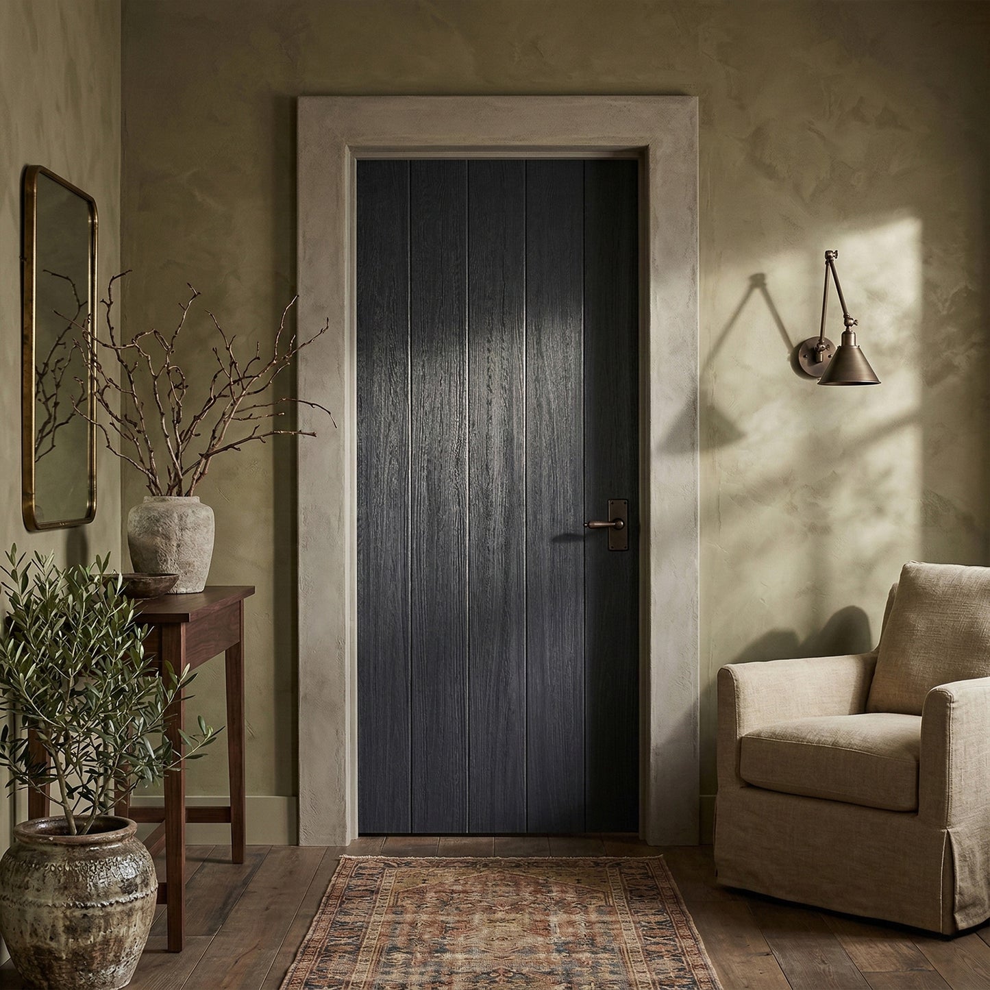 Black Internal Fully Finished Cottage Laminate FD30 Fire Door