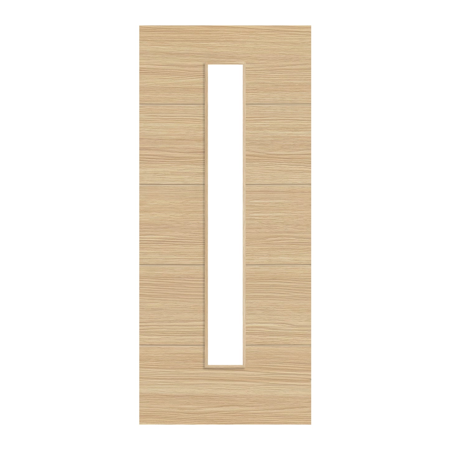 Oak Internal Fully Finished Linear Laminate 1 Light Clear Glass Door