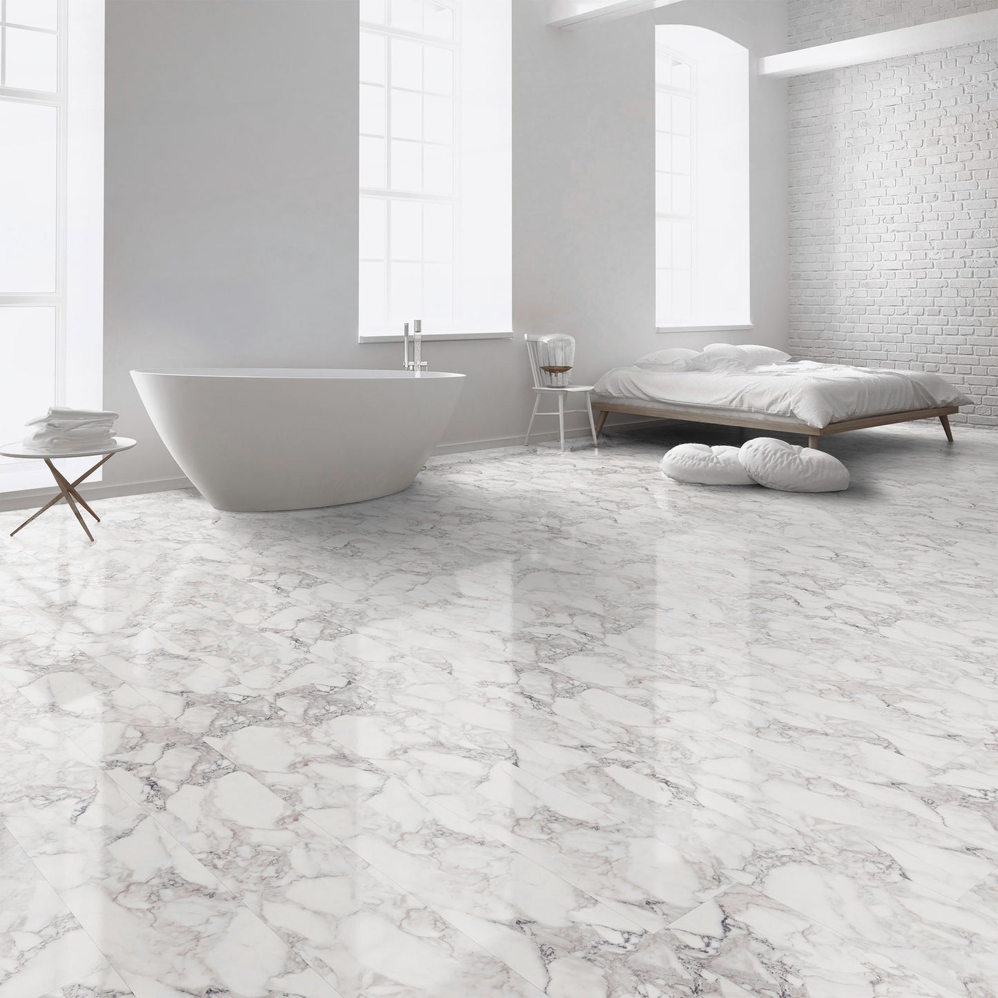 Arabescato - Aqua Pro 8.5mm High Gloss Wide Laminate Flooring