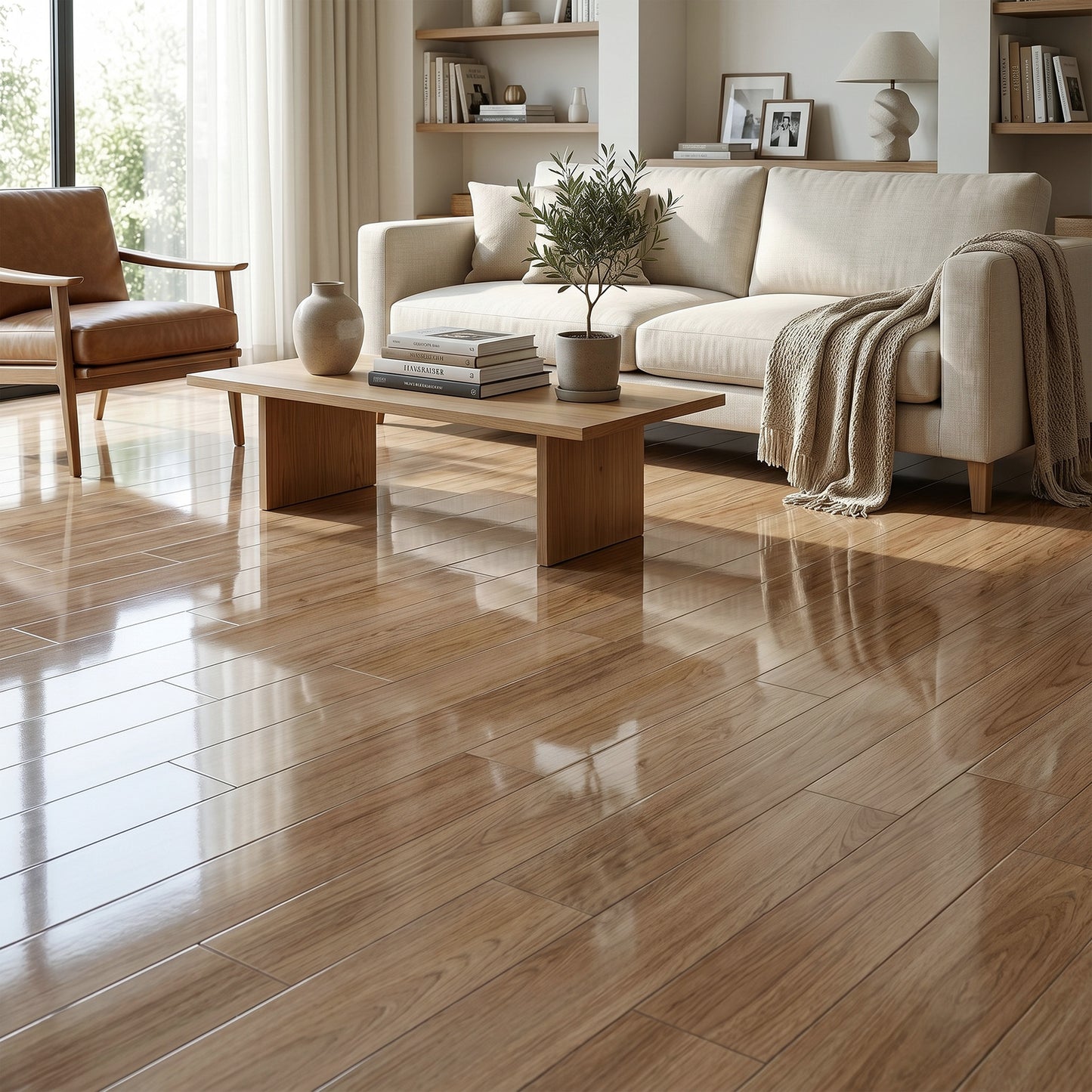 Oak Aviva Fawn - Aqua pro 8mm High Gloss Sample (O146)
