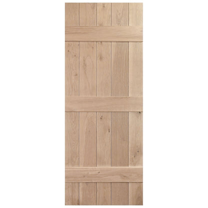 Solid Rustic Oak Grange Unfinished 3 Ledged Door