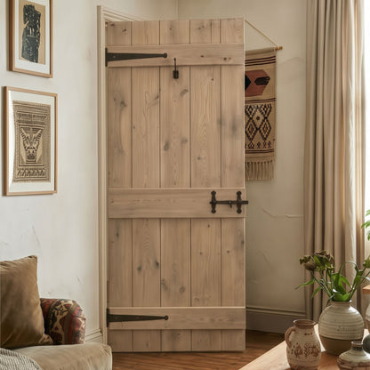 Solid Rustic Oak Grange Unfinished 3 Ledged Door