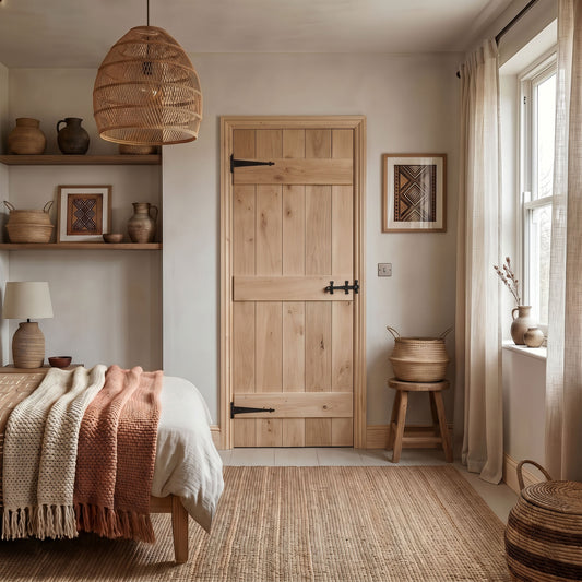 Solid Rustic Oak Grange Unfinished 3 Ledged Door
