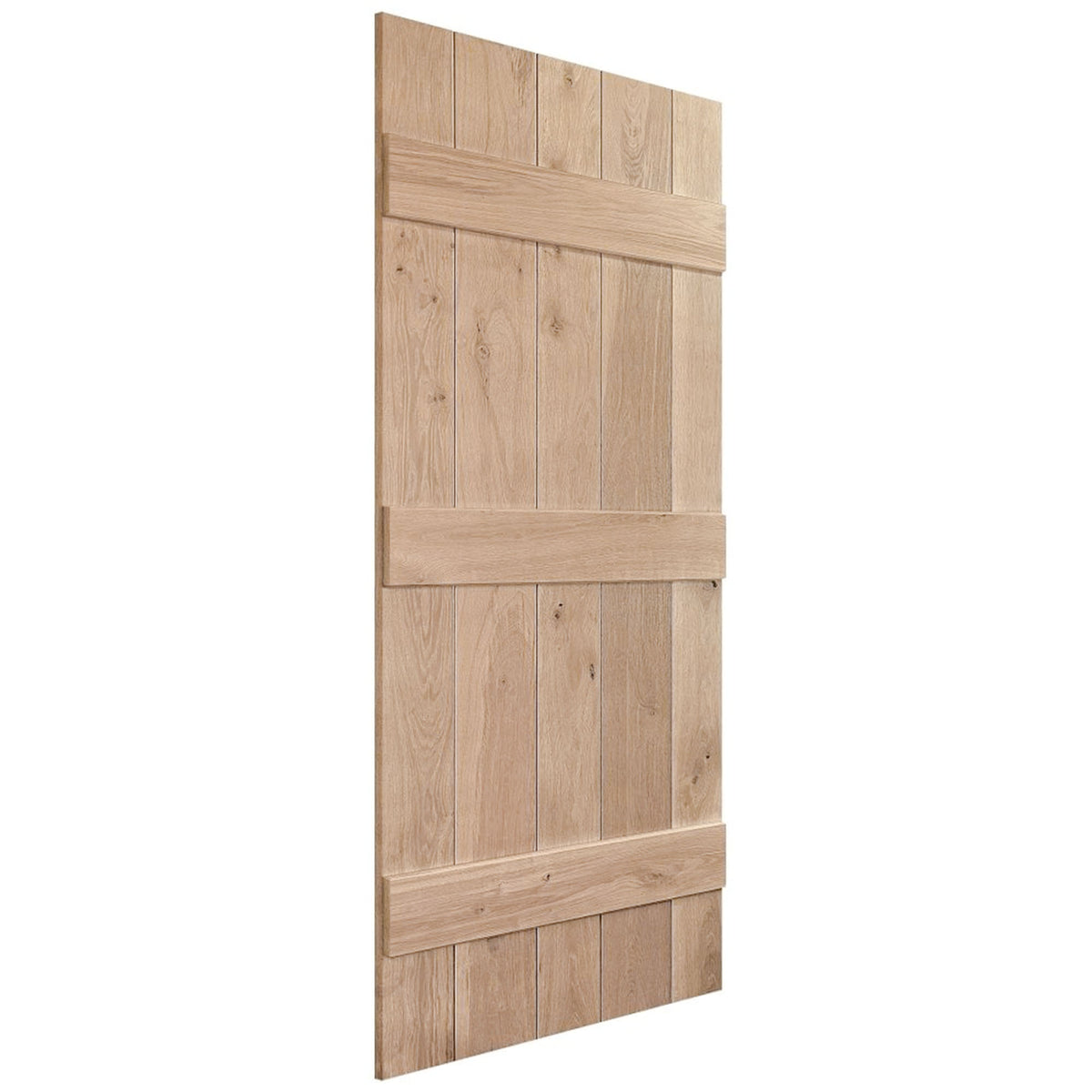 Solid Rustic Oak Grange Unfinished 3 Ledged Door