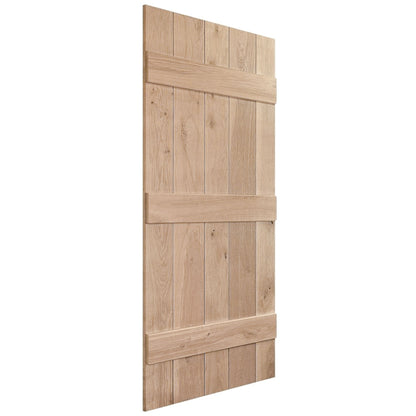 Solid Rustic Oak Grange Unfinished 3 Ledged Door