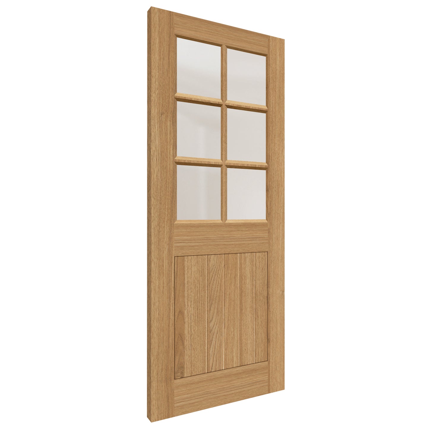 External Hardwood Unfinished Farley 1 Panel 6 Light Door with Clear Glass