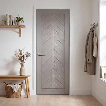 Light Grey Fully Finished Internal Endure Laminate Chevron Door