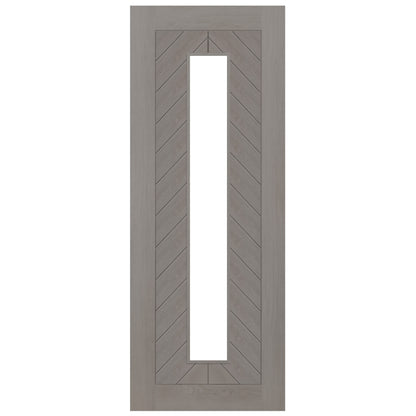 Light Grey Fully Finished Internal Endure Laminate Chevron Clear Glass Door