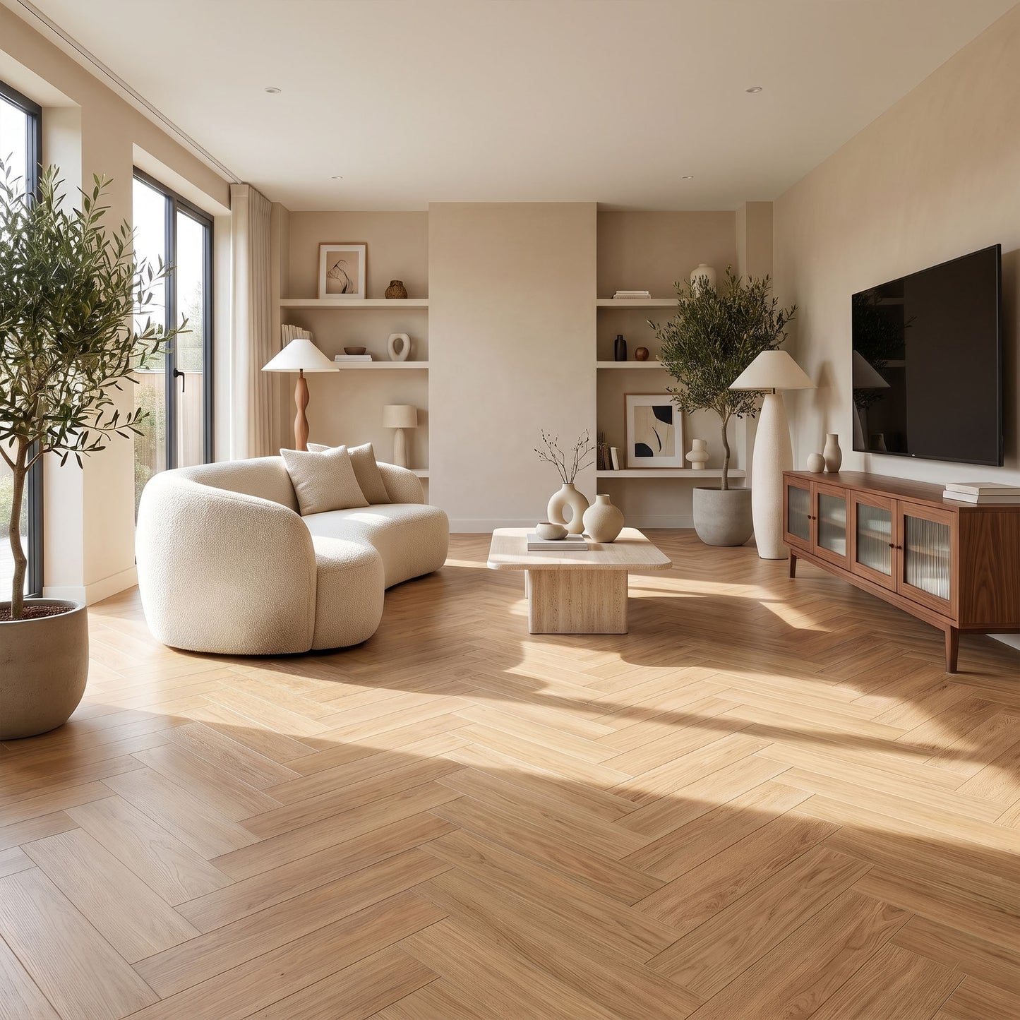 Crafted Oak - Wood Essence Water Resistant 8mm Herringbone Laminate Sample