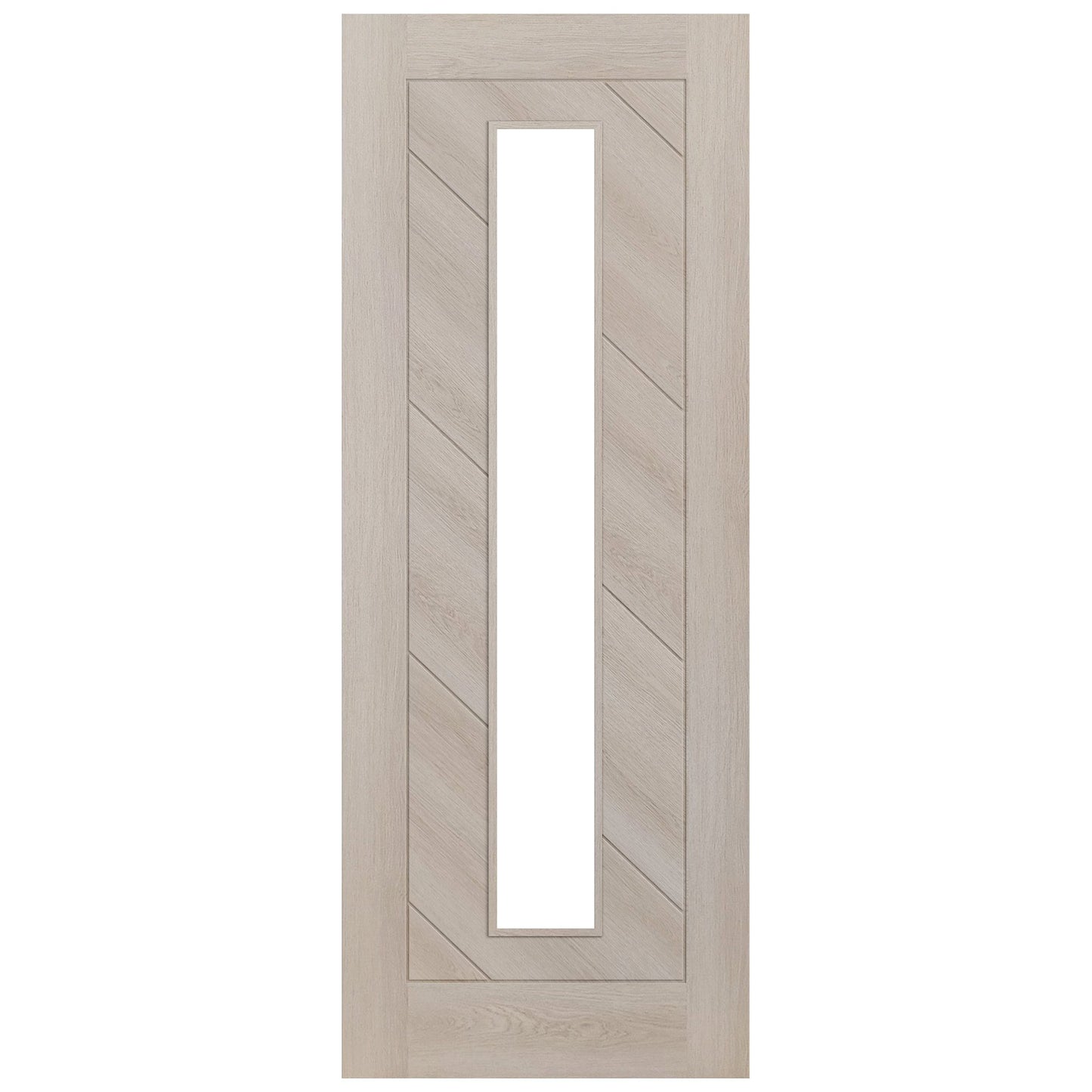 Ivory Fully Finished Internal Endure Laminate Stockholm Clear Glass Double Door