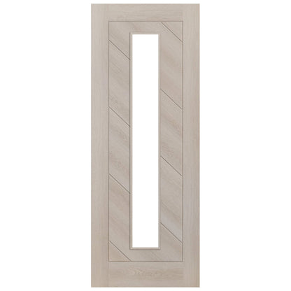 Ivory Fully Finished Internal Endure Laminate Stockholm Clear Glass Double Door