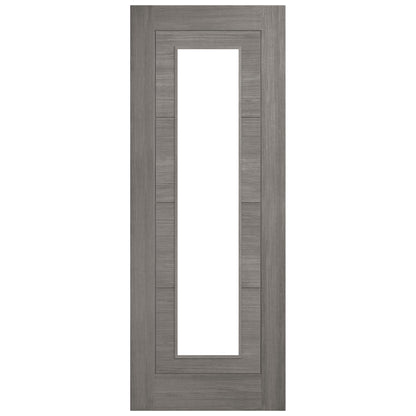 Light Grey Fully Finished Internal Endure Laminate Ladder Clear Glass Double Door