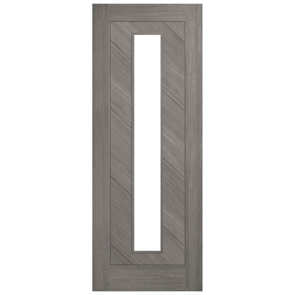 Light Grey Internal Fully Finished Endure Laminate Stockholm Clear Glass Double Door