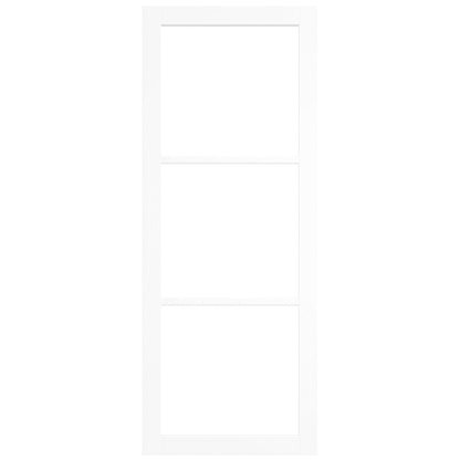 White Internal Primed Studio Industrial 3 Light Clear Glass Double Door