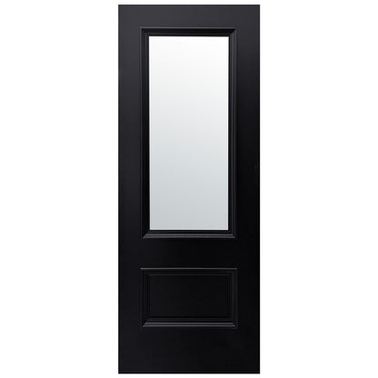 Jet Black Internal Fully Finished Clear Glass Mayfair 2 Panel Double Door