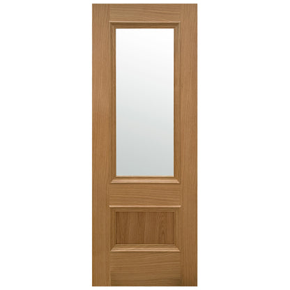 Oak Internal Fully Finished Clear Glass Mayfair 2 Panel French Door