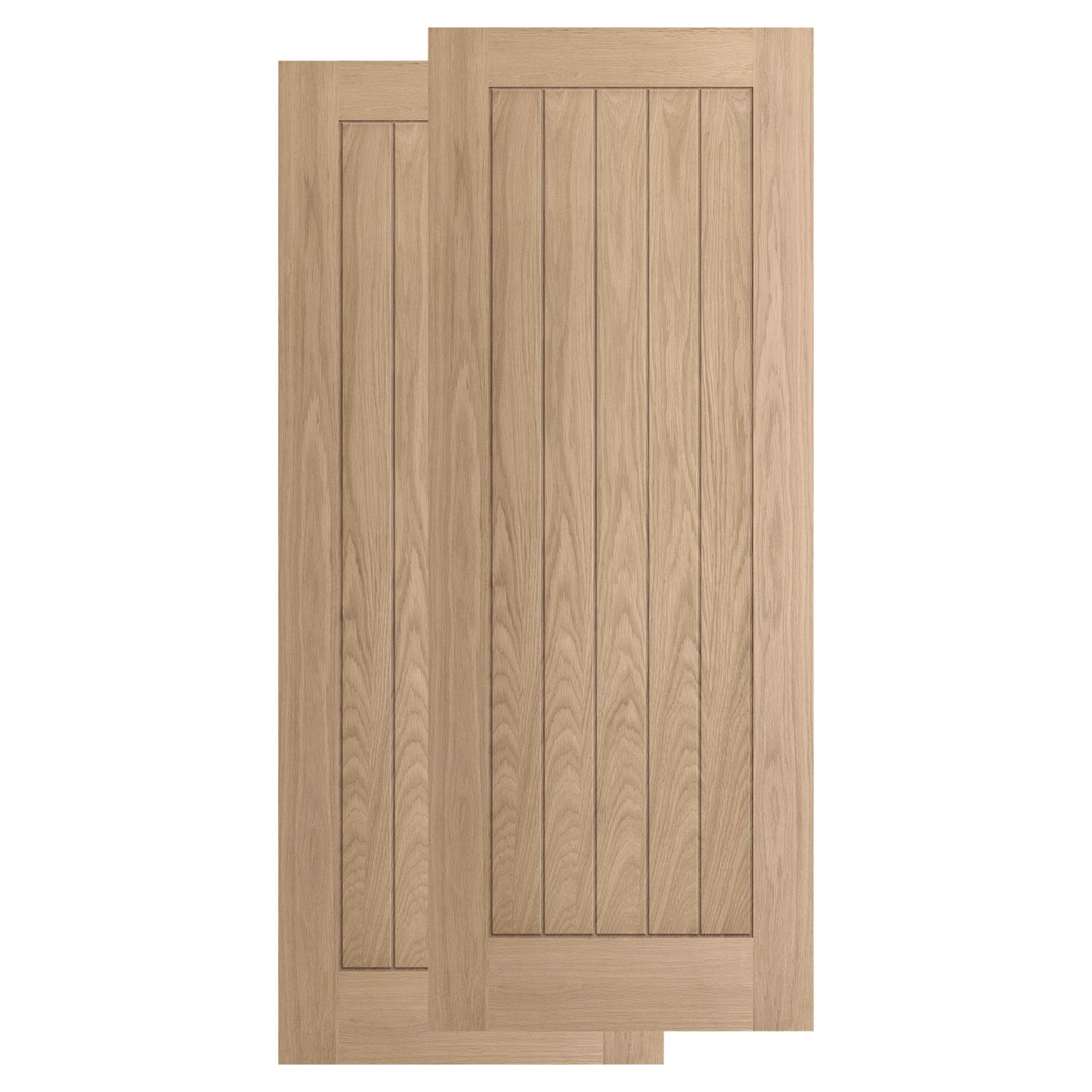 Oak Internal Unfinished Farley Bypass Sliding Door - Black Face Mounted