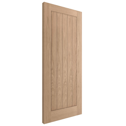 Oak Internal Unfinished Farley Bypass Sliding Door - Black Face Mounted
