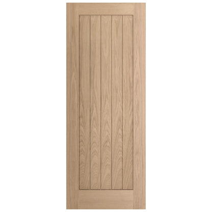 Oak Internal Unfinished Farley Bypass Sliding Door - Black Face Mounted