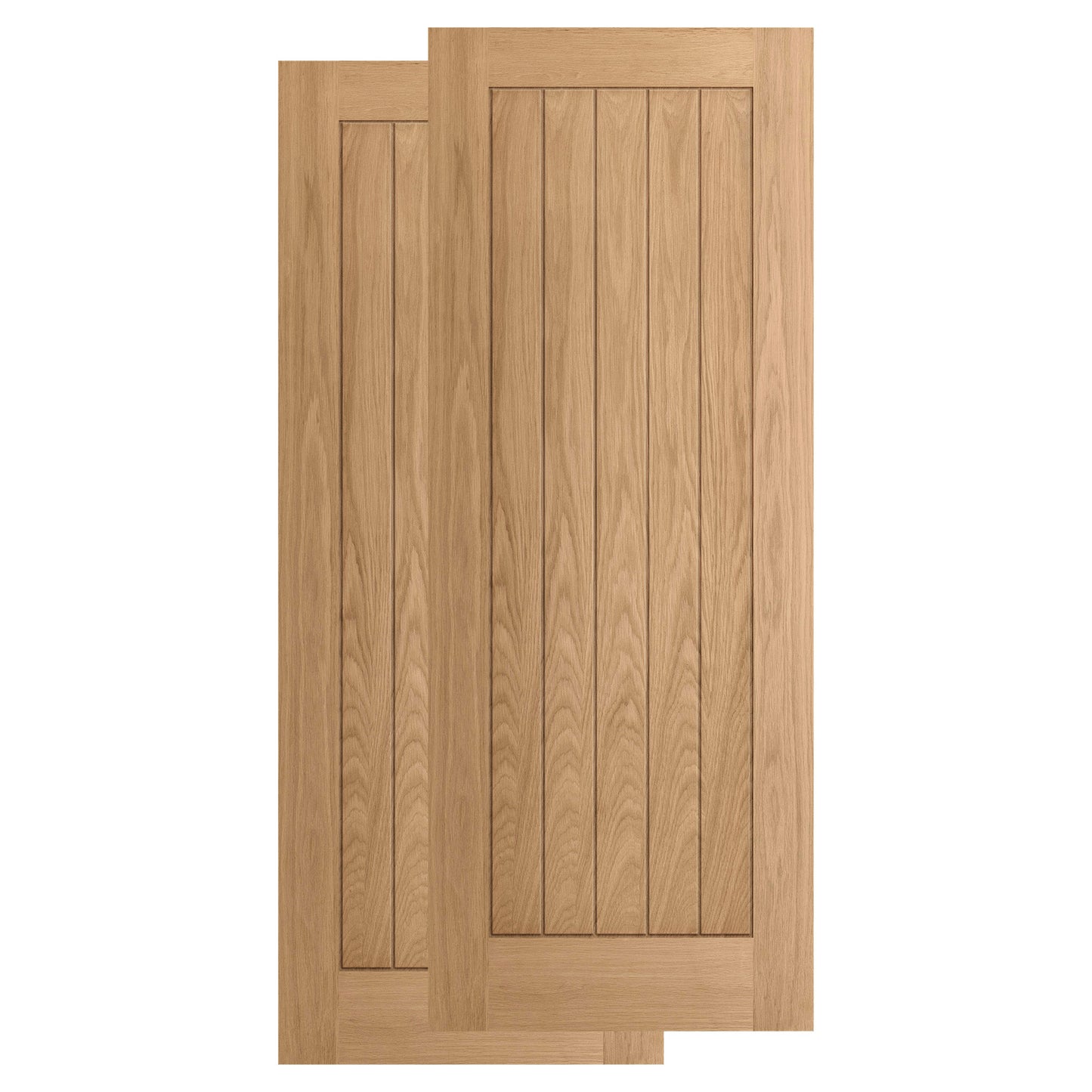 Oak Internal Fully Finished Farley Bypass Sliding Door - Black Face Mounted