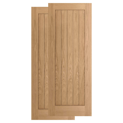 Oak Internal Fully Finished Farley Bypass Sliding Door - Black Face Mounted