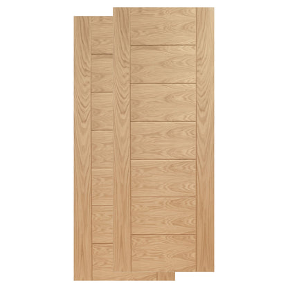Oak Internal Fully Finished Pedrena Bypass Sliding Door - Black Face Mounted