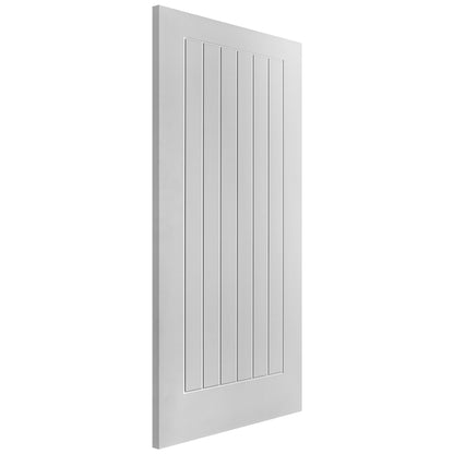 White Primed Cottage Bypass Sliding Door - Black Face Mounted