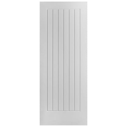 White Primed Cottage Bypass Sliding Door - Black Face Mounted
