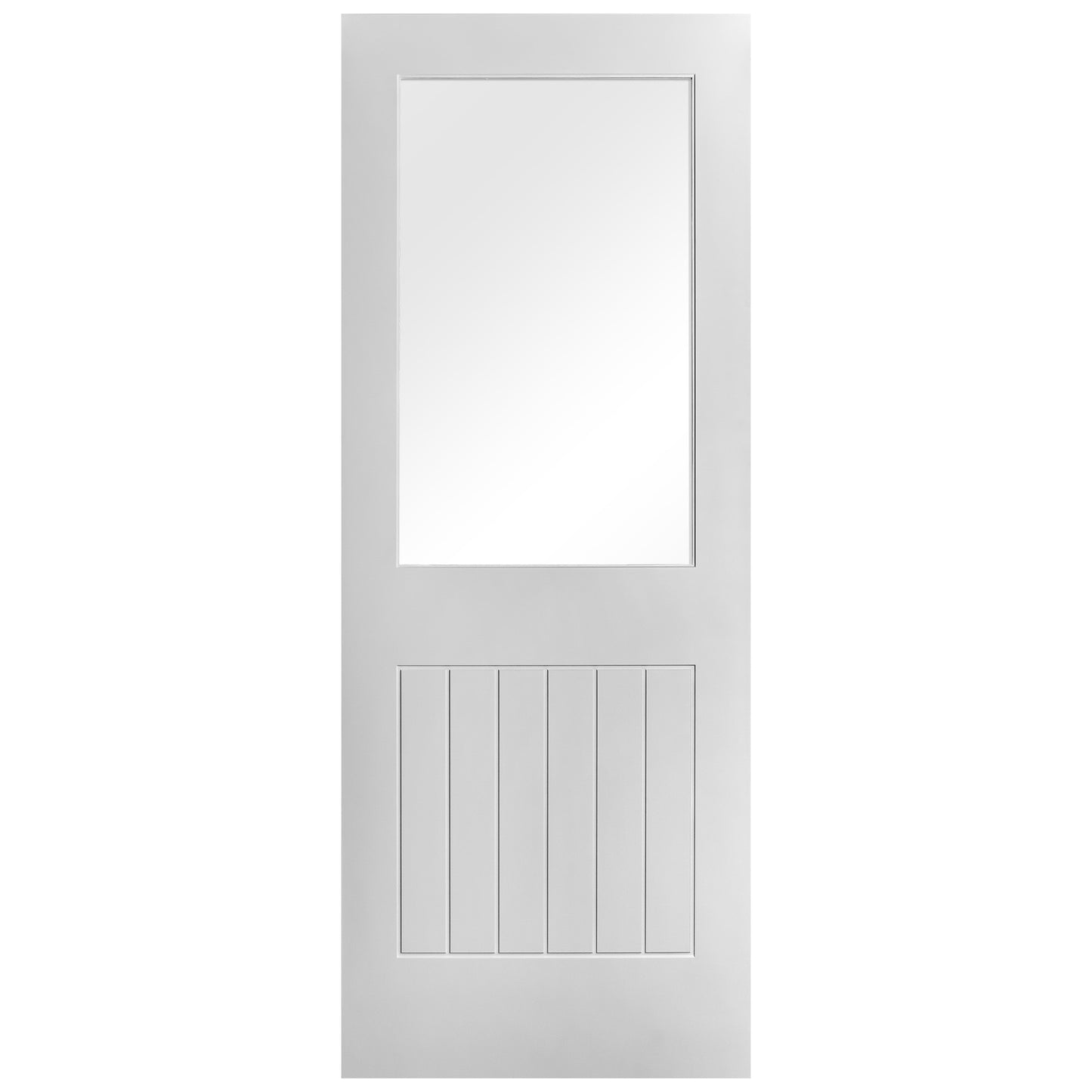 White Internal Primed Cottage 1 Light Clear Glass Door
