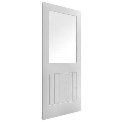 White Internal Primed Cottage 1 Light Clear Glass Door