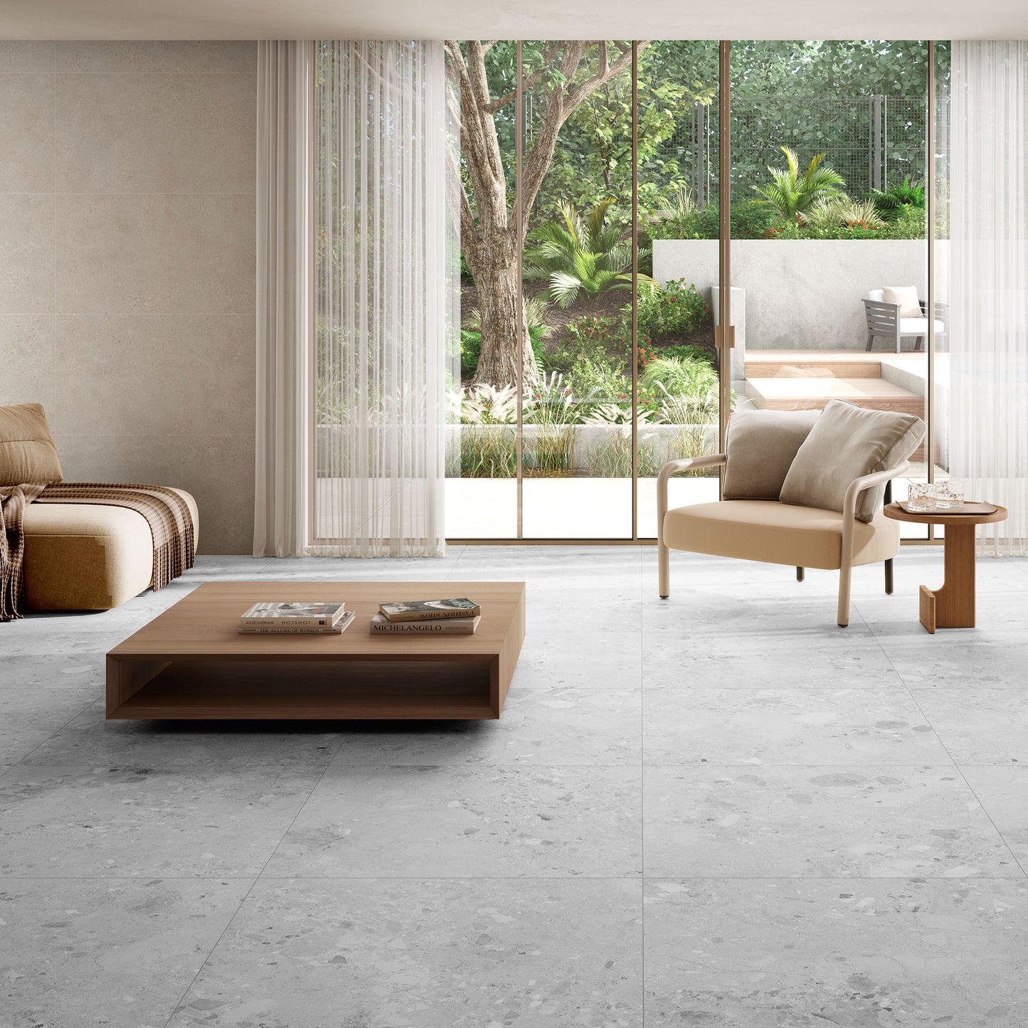 Grey Matt - Terazzia Smooth Waterproof Porcelain Wall & Floor Tile