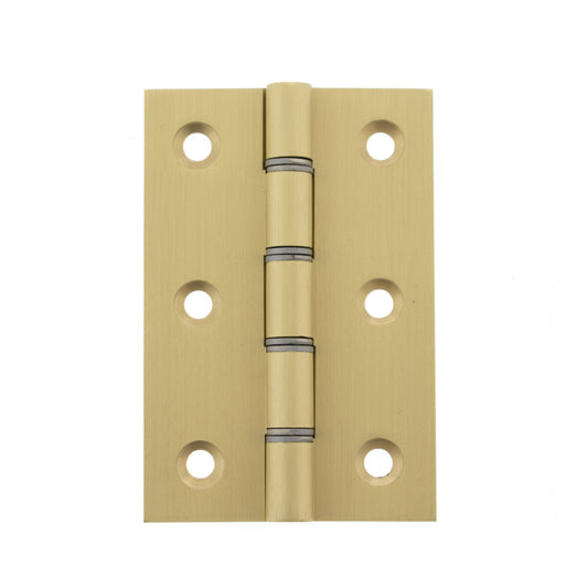 76mm (3'') Washered Butt Hinges Pair - Satin Brass (85610)