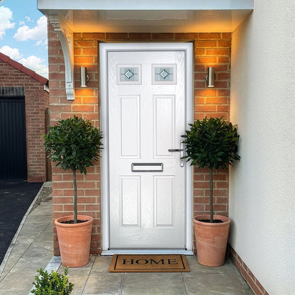 Abdale White Pre-Hung Venice Glass Composite Front Door Set