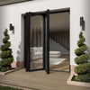 Matt Black Aluminium External 3+0 Clear Glass Folding Patio Door (122091)