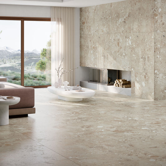 Natural Matt - Terazzia 9mm Smooth Waterproof Porcelain Wall & Floor Tile