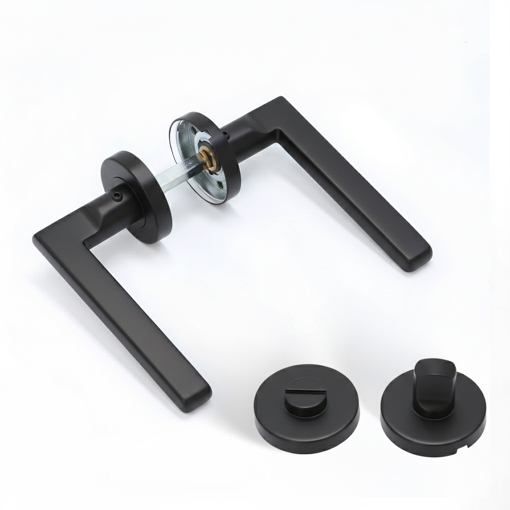 Leader Superior Luna Lever on Round Rose Bathroom Handle Set - Matt ...