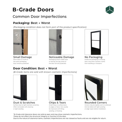 B-Grade Jet Black Internal Primed Industrial 2.0 Lifestyle 3 Light Clear Glass Door (123924)