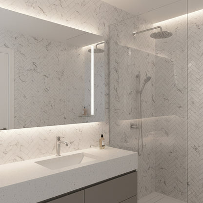 Herringbone Marble - Waterproof Wall Panelling
