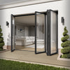 Matt Grey Aluminium External 3+1 Clear Glass Folding Patio Door (122095)