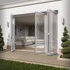 White Aluminium External 3+1 Clear Glass Folding Patio Door (122096)
