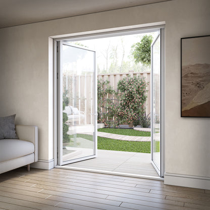 White Aluminium External Clear Glass French Patio Door (122099)