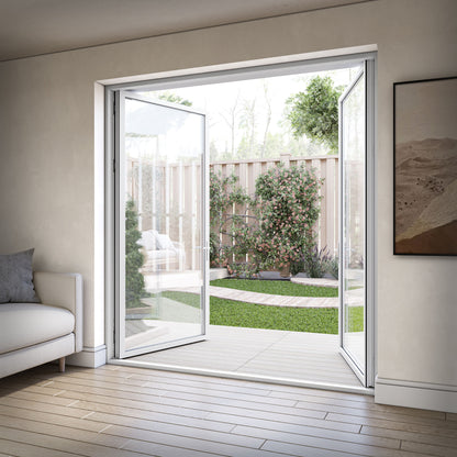 White Aluminium External Clear Glass French Patio Door (122099)