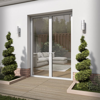White Aluminium External Clear Glass French Patio Door (122099)