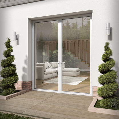 White Aluminium External Clear Glass French Patio Door (122099)