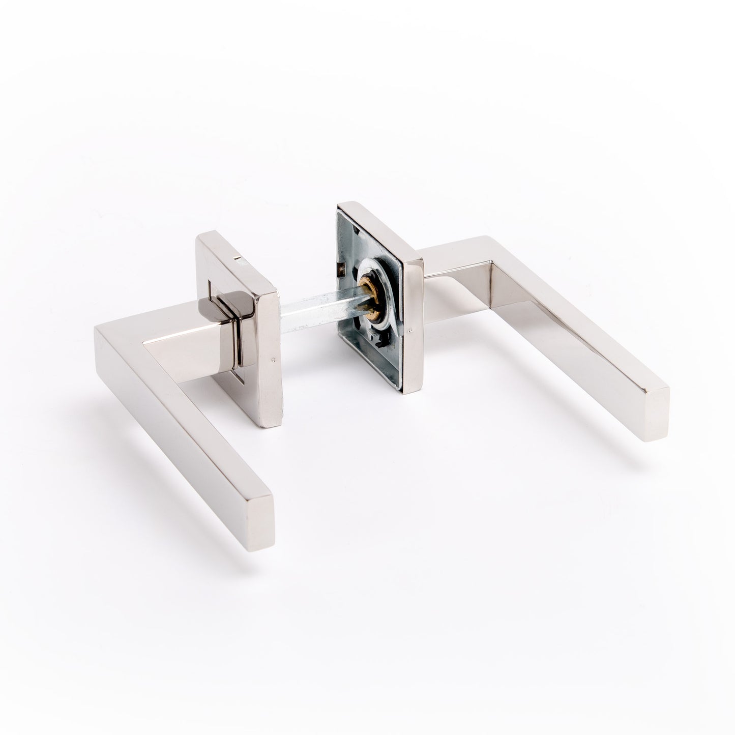 Superior Callisto Lever on Square Rose Handle Set - Polished Stainless Steel