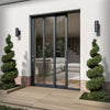 Matt Grey Aluminium Clear Glass External Sliding Patio Door (122104)